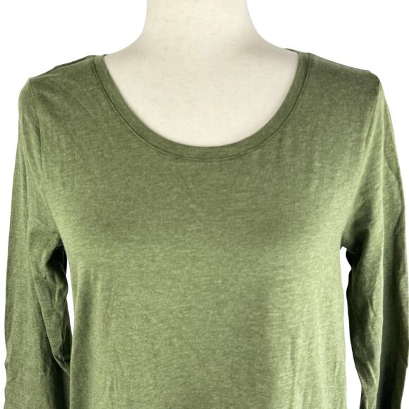 STYLE‎ & CO SCOOP NECK 3/4 SLEEVE COTTON BLOUSE IN GREEN OLIVE NWT SIZE SMALL - Picture 3 of 12